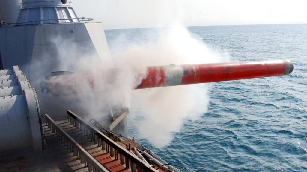 Varunastra torpedo fired from an Indian Navy ship