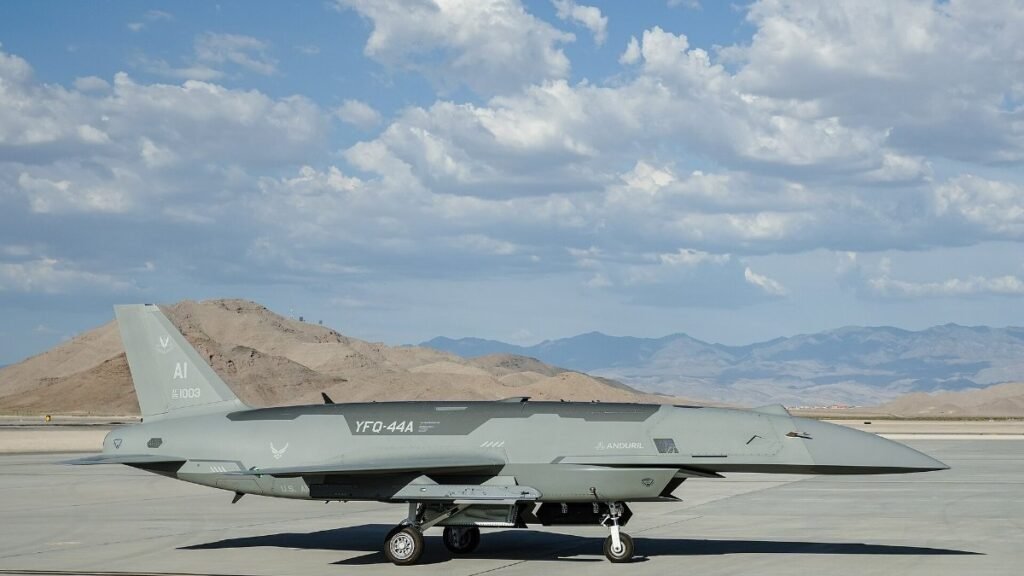 YFQ-44A Fury drone on the flightline at Creech Air Force Base